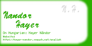 nandor hayer business card