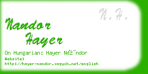 nandor hayer business card